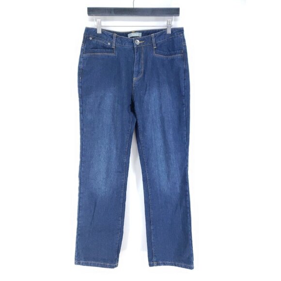 Natural Reflections Flannel Lined Jeans Women's Size 8 Dark Wash - Picture 1 of 7